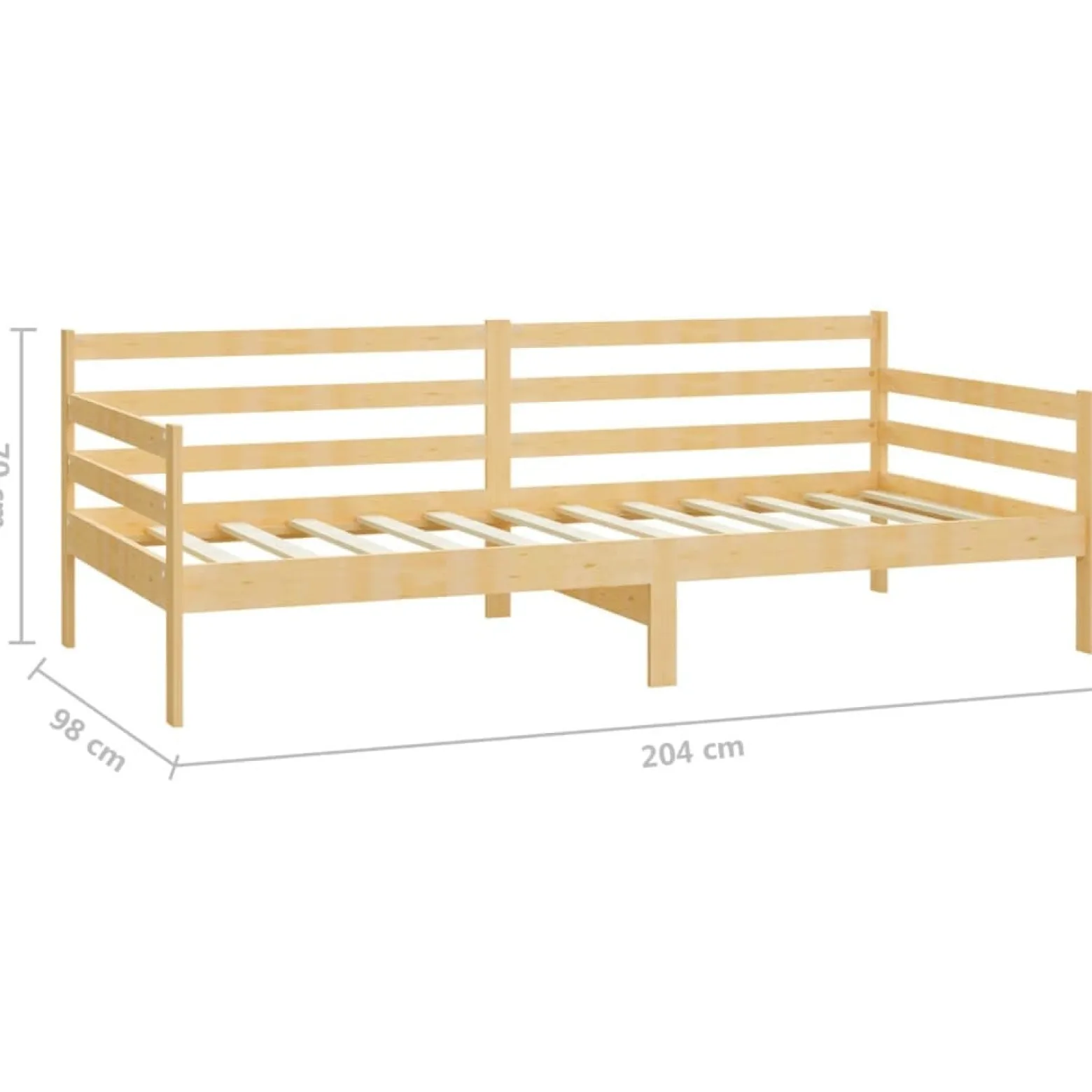 Łóżko dzienne z materacem 90x200 cm lite drewno sosnowe