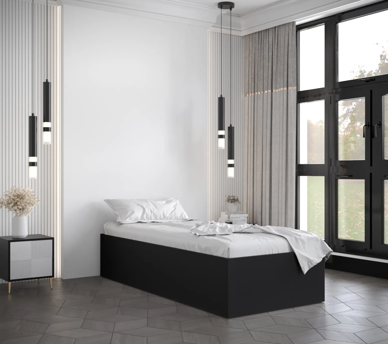 Łóżko hotelowe do sypialni pojedyńcze Bella 90x200