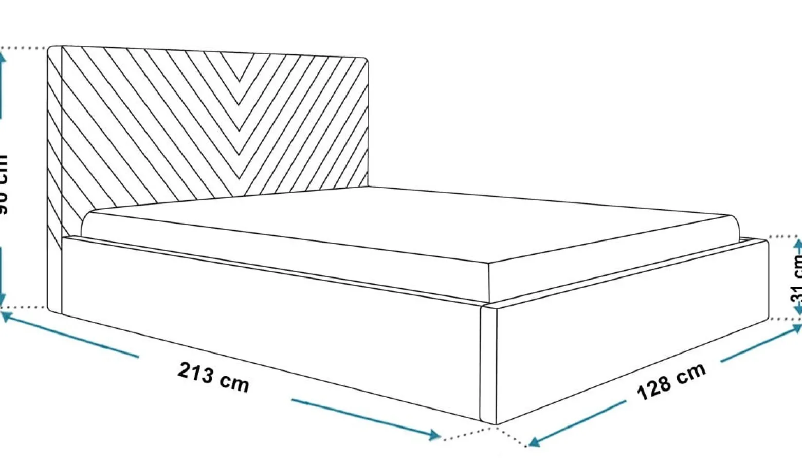 Łóżko jednoosobowe 120x200 OLDO 8 tapicerowane- granatowe