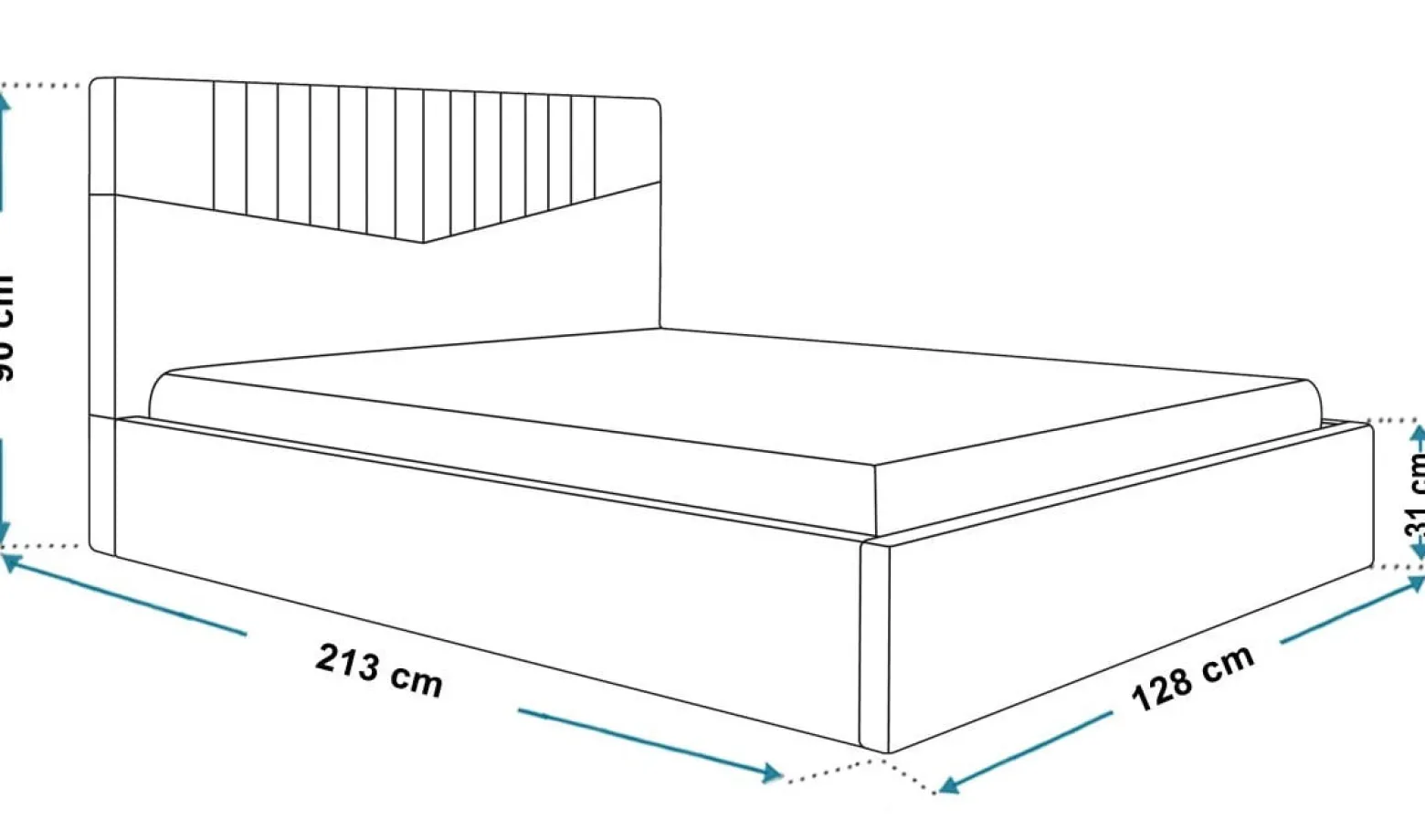 Łóżko jednoosobowe 120x200 OLDO 7 z pojemnikiem na pościel - granatowe