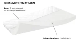 Łóżko Kacper białe z szufladą materac piankowy 180x80