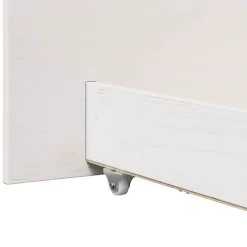 Łóżko Łóżko Drewniane Białe Rama Łózko Ze Stelażem 150 x 200 cm