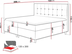 Łóżko kontynentalne Avanti 120x200