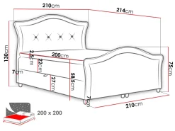 Łóżko kontynentalne Bedran Lux 200x200