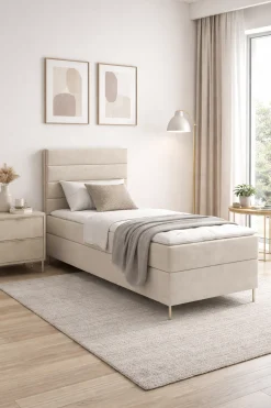 Łóżko kontynentalne Bella Box 90x200 z nóżkami riviera 21