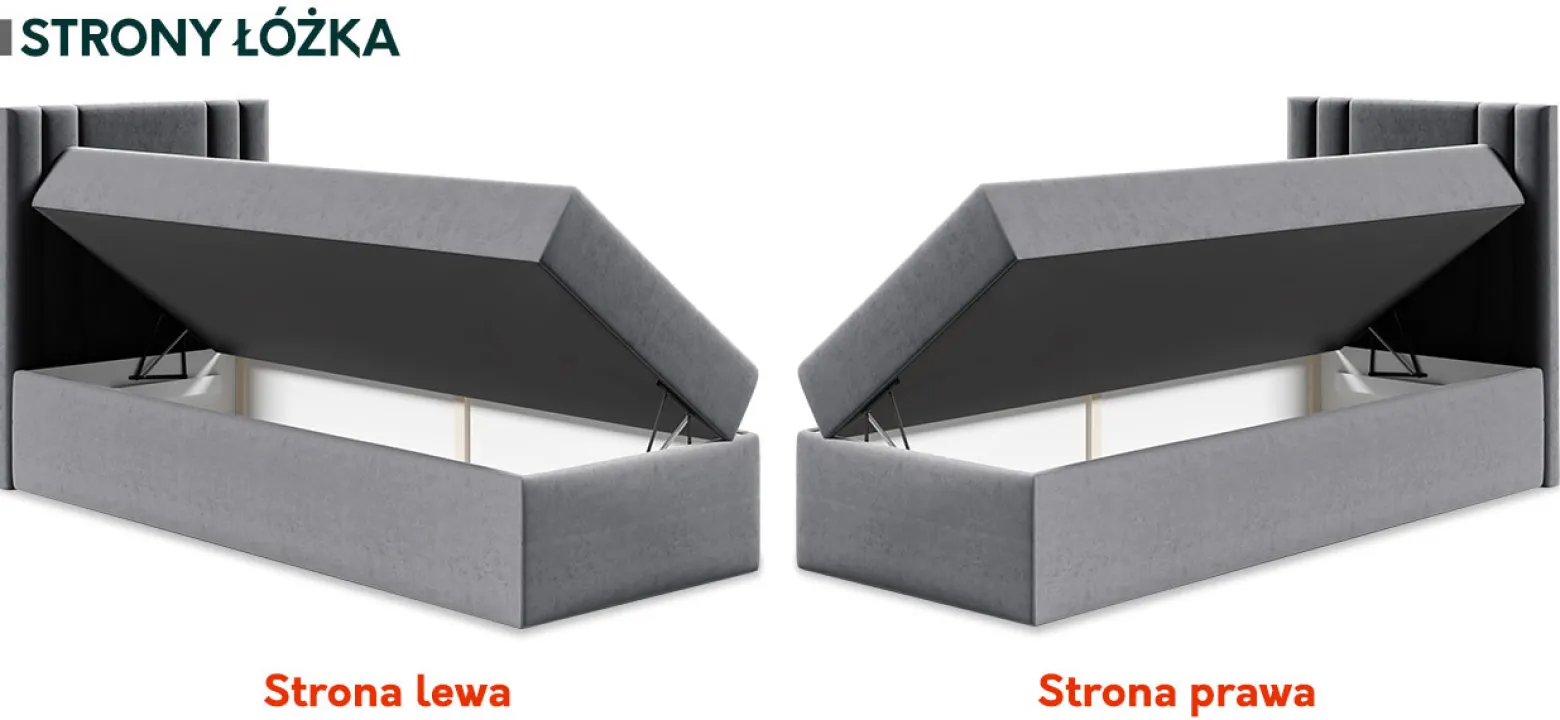 Łóżko kontynentalne Carmen Mini 80x200, Strona: Prawa