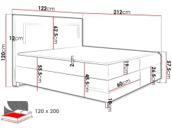 Łóżko kontynentalne Delos LED 120x200