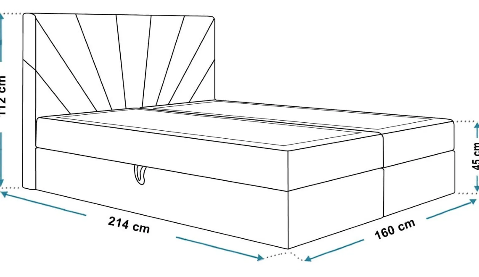 Łóżko kontynentalne FOX 6, 160x200 - Beżowe