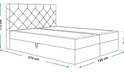 Łóżko kontynentalne FOX 7, 120x200 - Beżowe