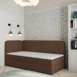 Łóżko kontynentalne GINA z topperem 90x200 cm