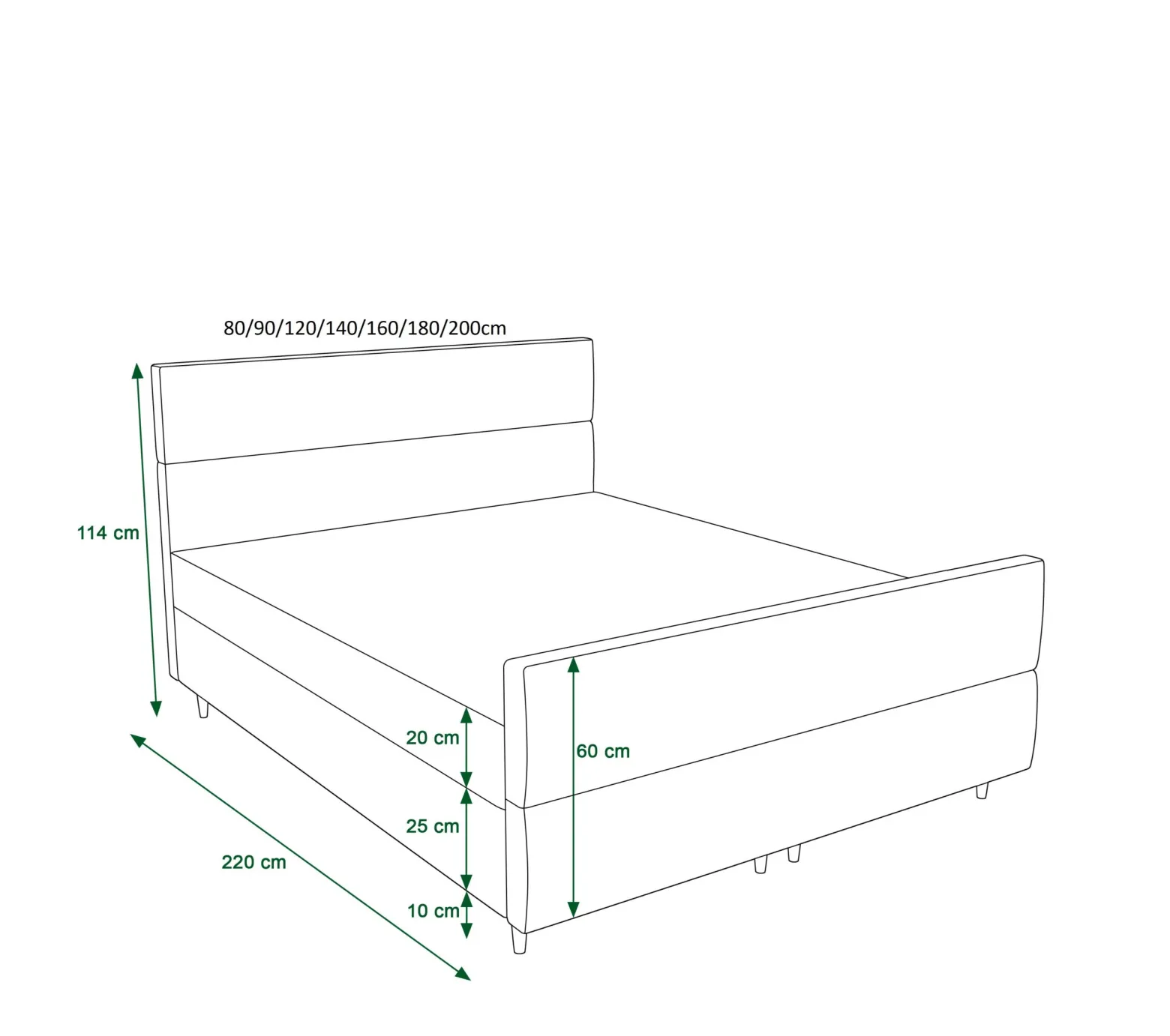 Łóżko kontynentalne LENO PLUS - 180x200 Itaka 1