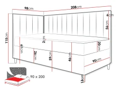 Łóżko kontynentalne Maja Junior 3 90x200, Strona: Prawa
