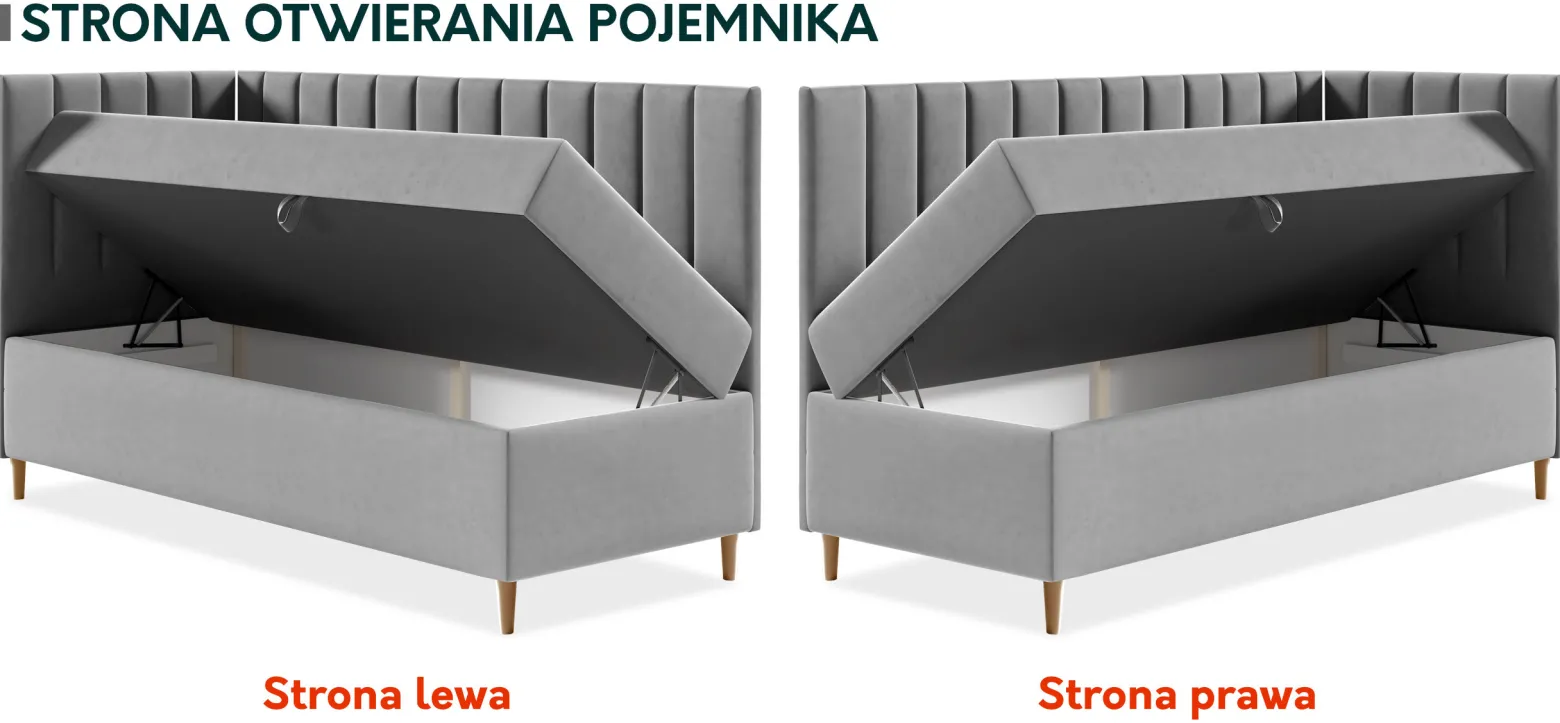 Łóżko kontynentalne Maja Junior 3 90x200, Strona: Prawa