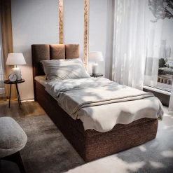 Łóżko kontynentalne MERIL 90 z topperem 90x200 cm