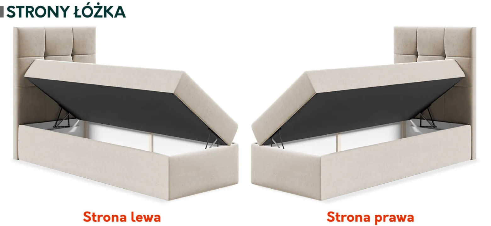 Łóżko kontynentalne Mini 2 100x200, Strona: Lewa