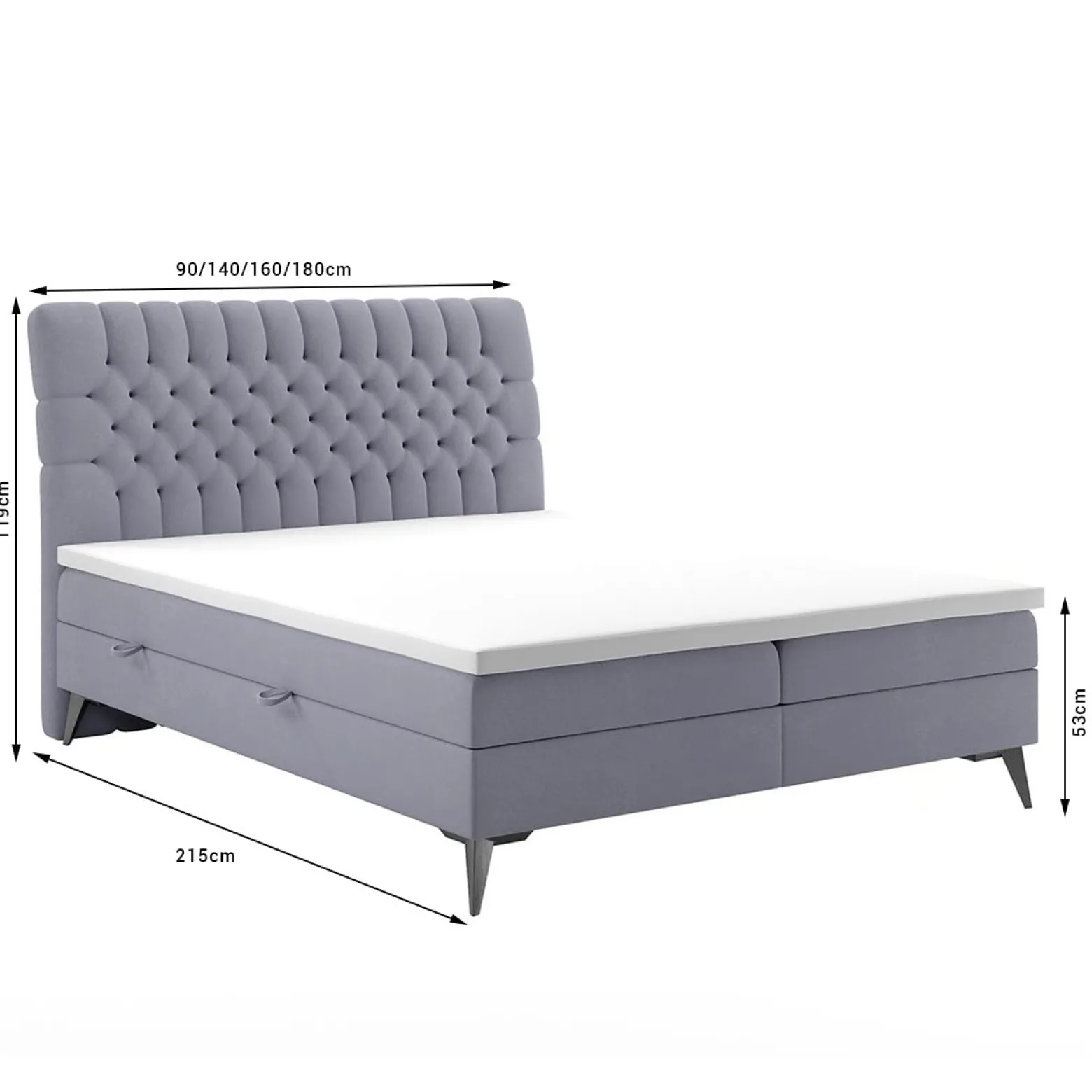 Łóżko kontynentalne NOLLY 160x200 magic velvet 2240