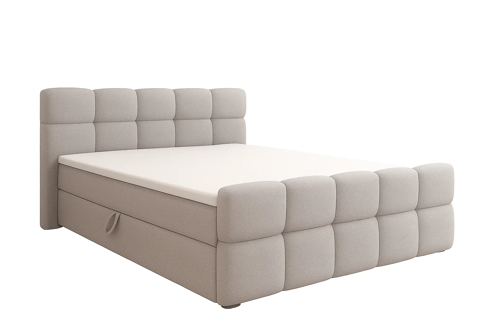 Łóżko kontynentalne NUBIO 140x200 z pojemnikiem Tender Way 80 - Jasny Szary