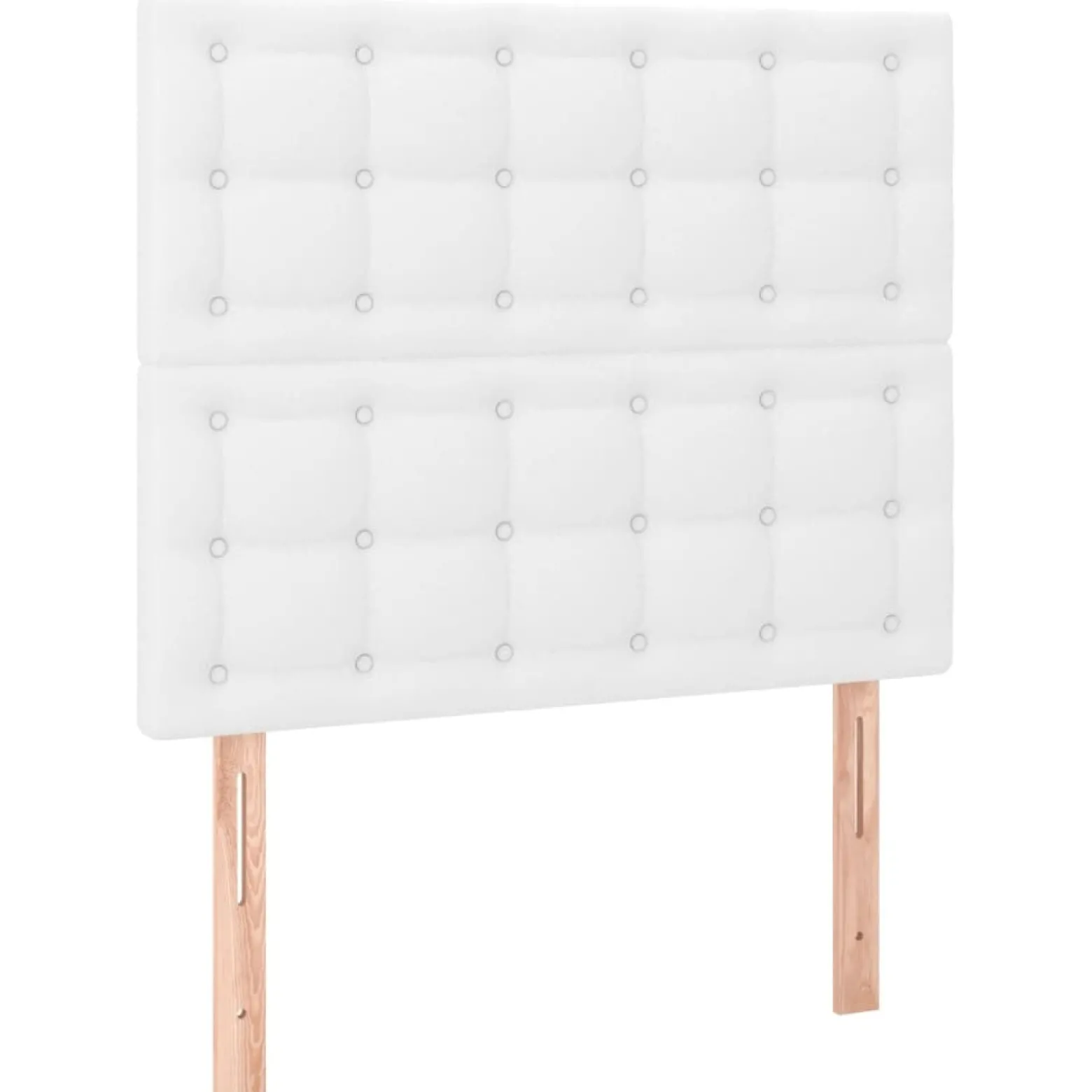 Łóżko Kontynentalne Tapicerowane z Materacem Biała Ekoskóra 80x200 cm