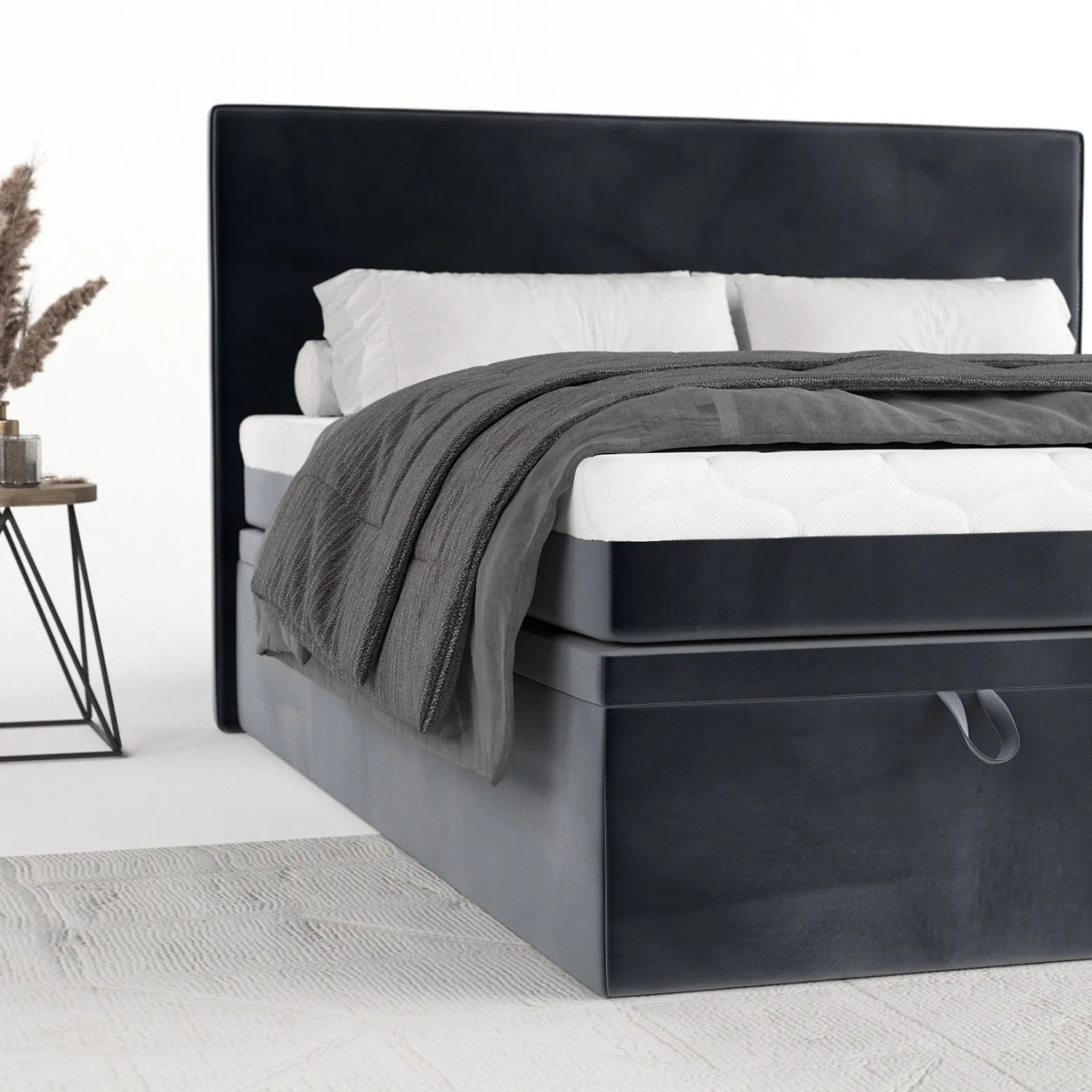 Łóżko kontynentalne ZALLA 140x200 z pojemnikiem KRO