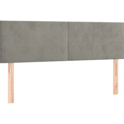 Łóżko kontynentalne z materacem, jasnoszare, 140x190cm,