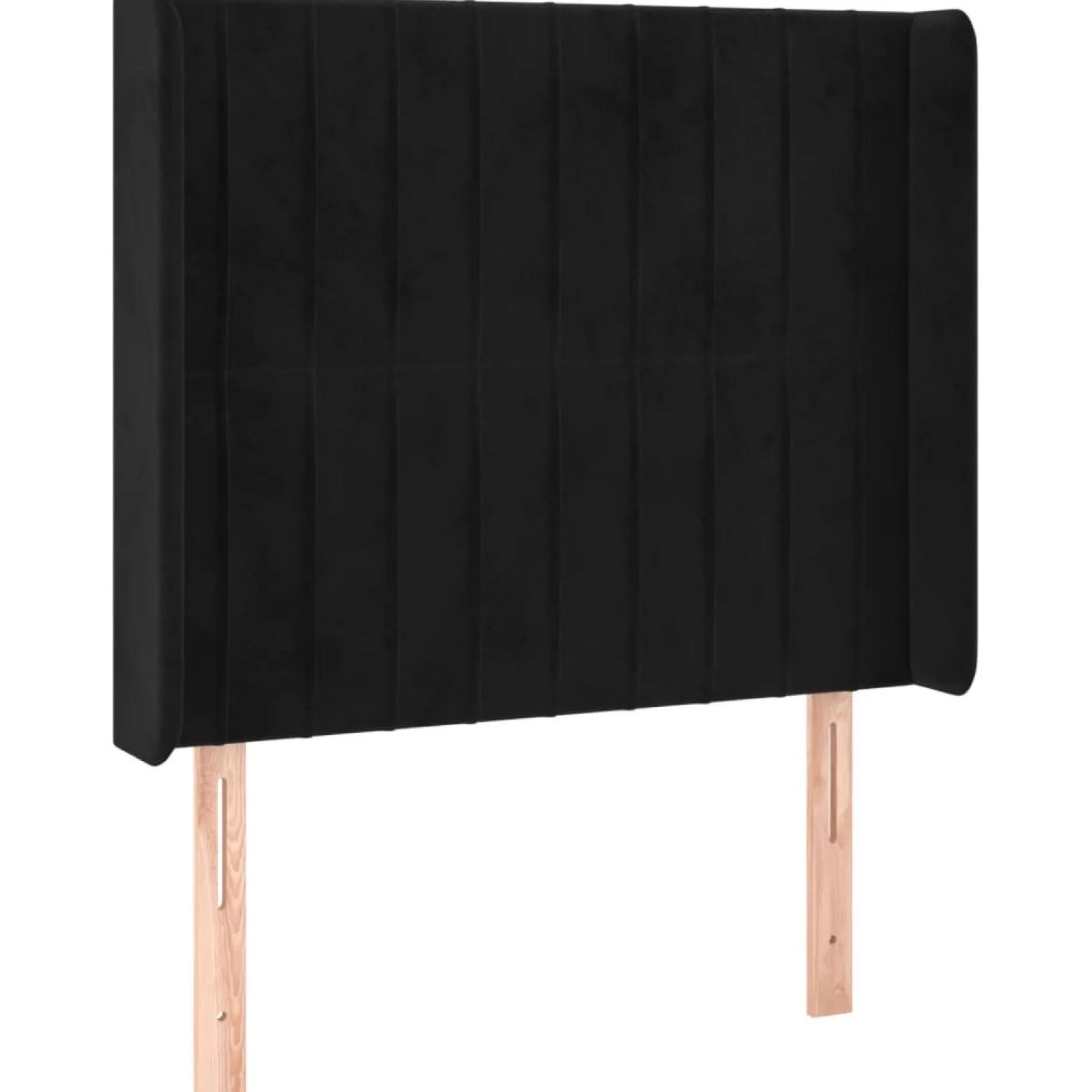 Łóżko kontynentalne z materacem i LED czarny aksamit 90x200