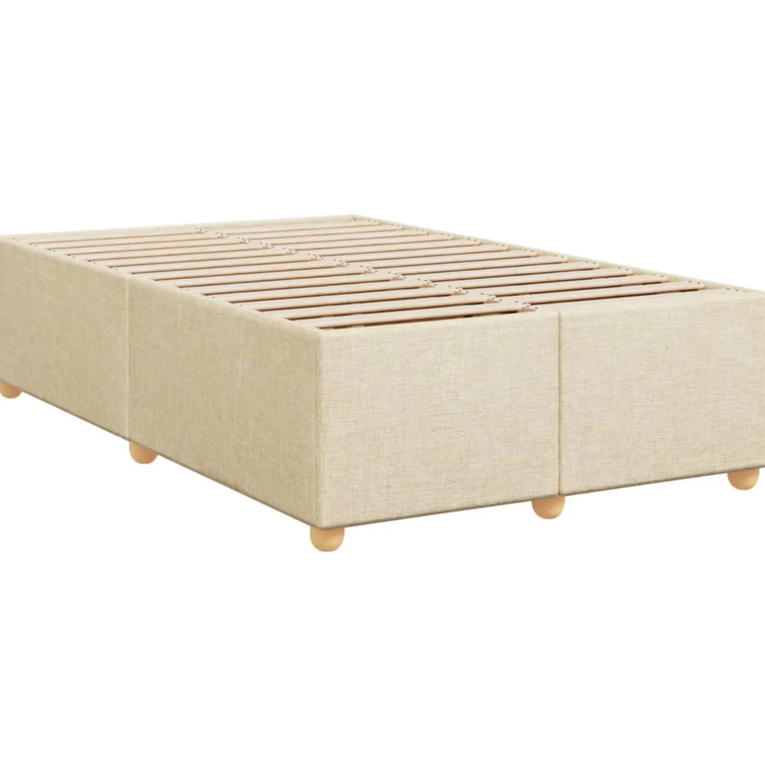 Łóżko Kontynentalne z Materacem Kremowe Do Sypialni Pokoju120x200 cm
