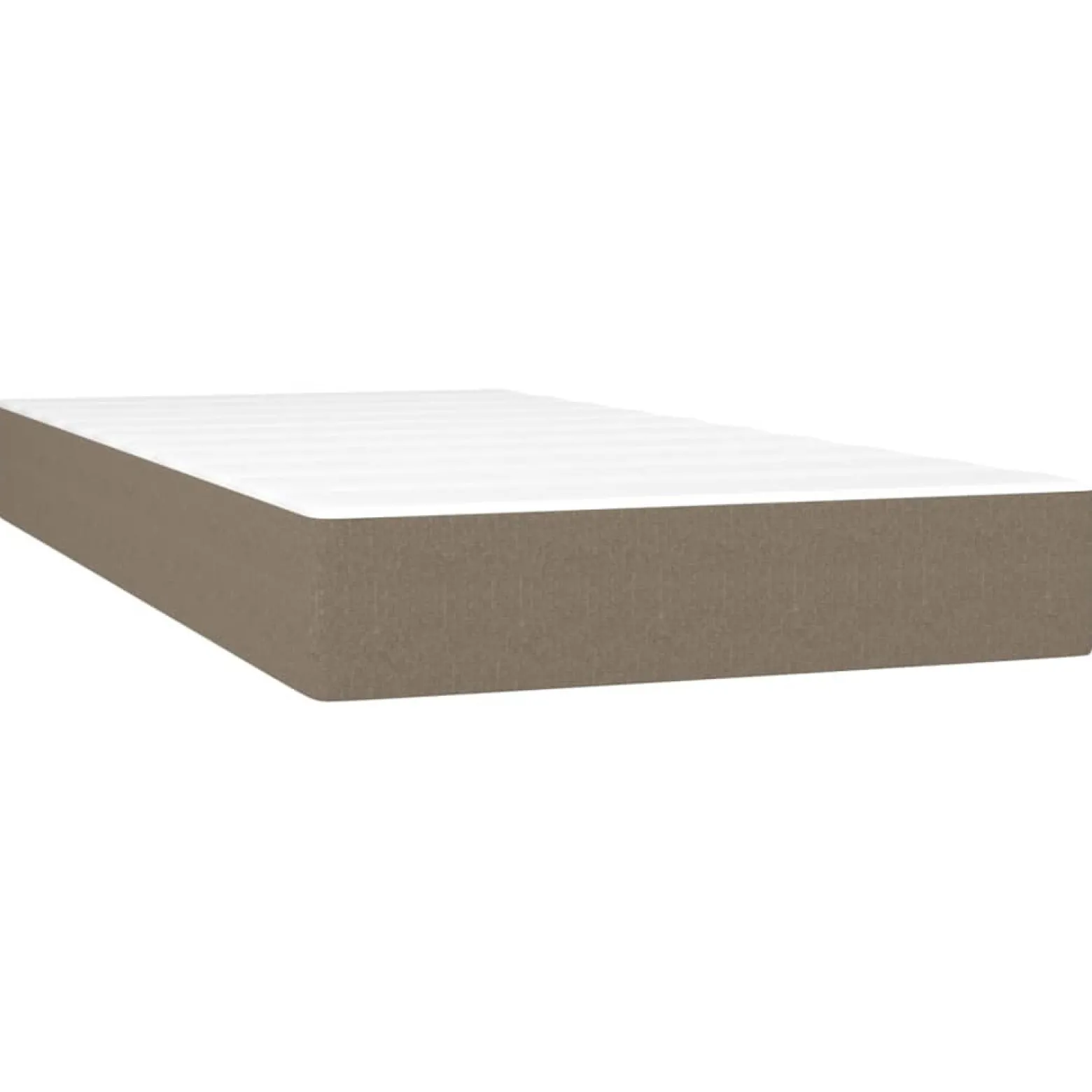 Łóżko kontynentalne z materacem taupe tkanina 90x200 cm
