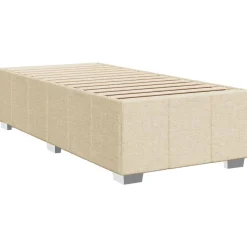 Łóżko Kontynentalne z Materacem Kremowe Do Sypialni Pokoju 100x200 cm