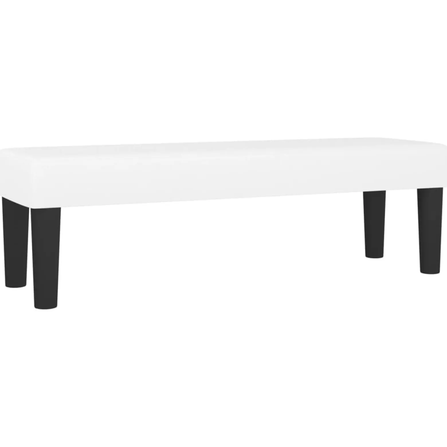 Łóżko Kontynentalne z Materacem Białe Ekoskóra do Sypialni 200x200 cm