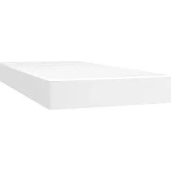 Łóżko kontynentalne z materacem białe ekoskóra 80x200 cm