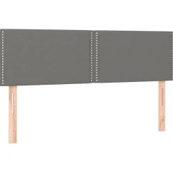 Łóżko kontynentalne z materacem, ciemnoszara tkanina 140x190 cm