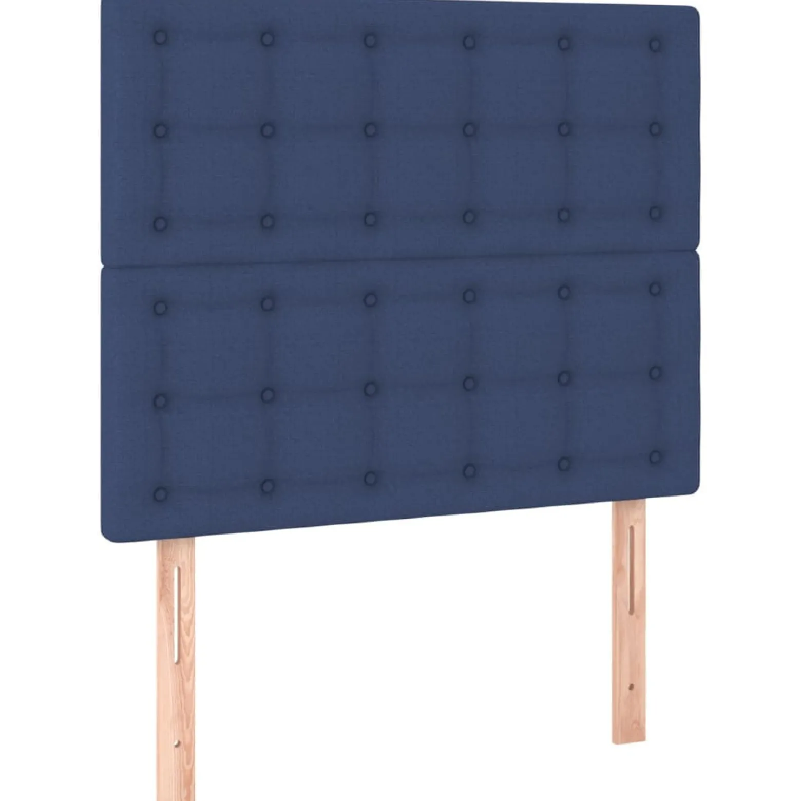 Łóżko kontynentalne z materacem niebieskie 90x200 cm tkanina