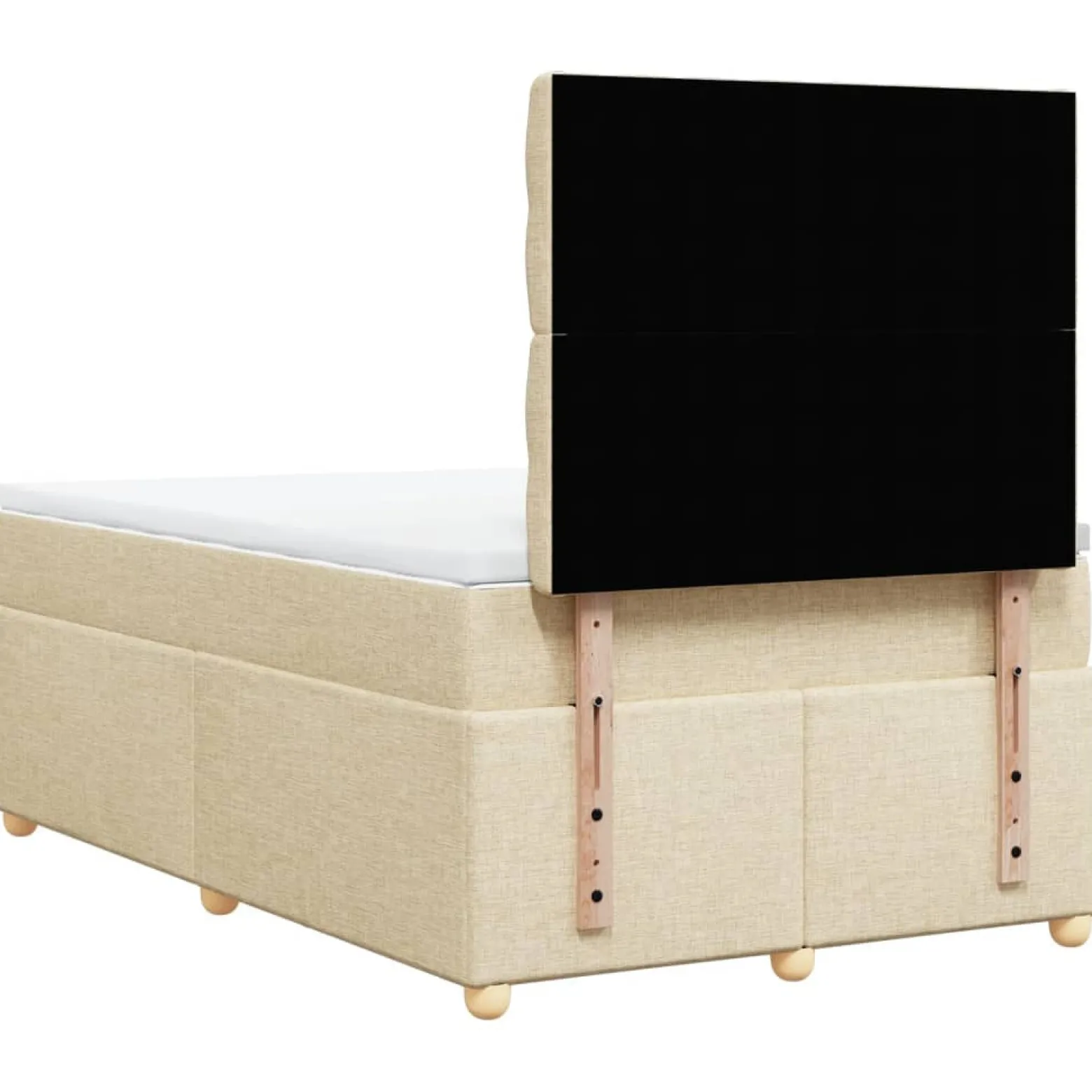 Łóżko Kontynentalne z Materacem Kremowe Do Sypialni Pokoju 120x200 cm