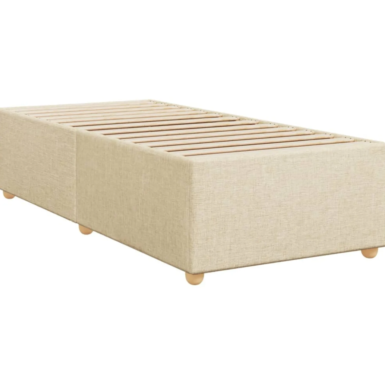 Łóżko kontynentalne z materacem kremowe do sypialni pokoju 80x200 cm