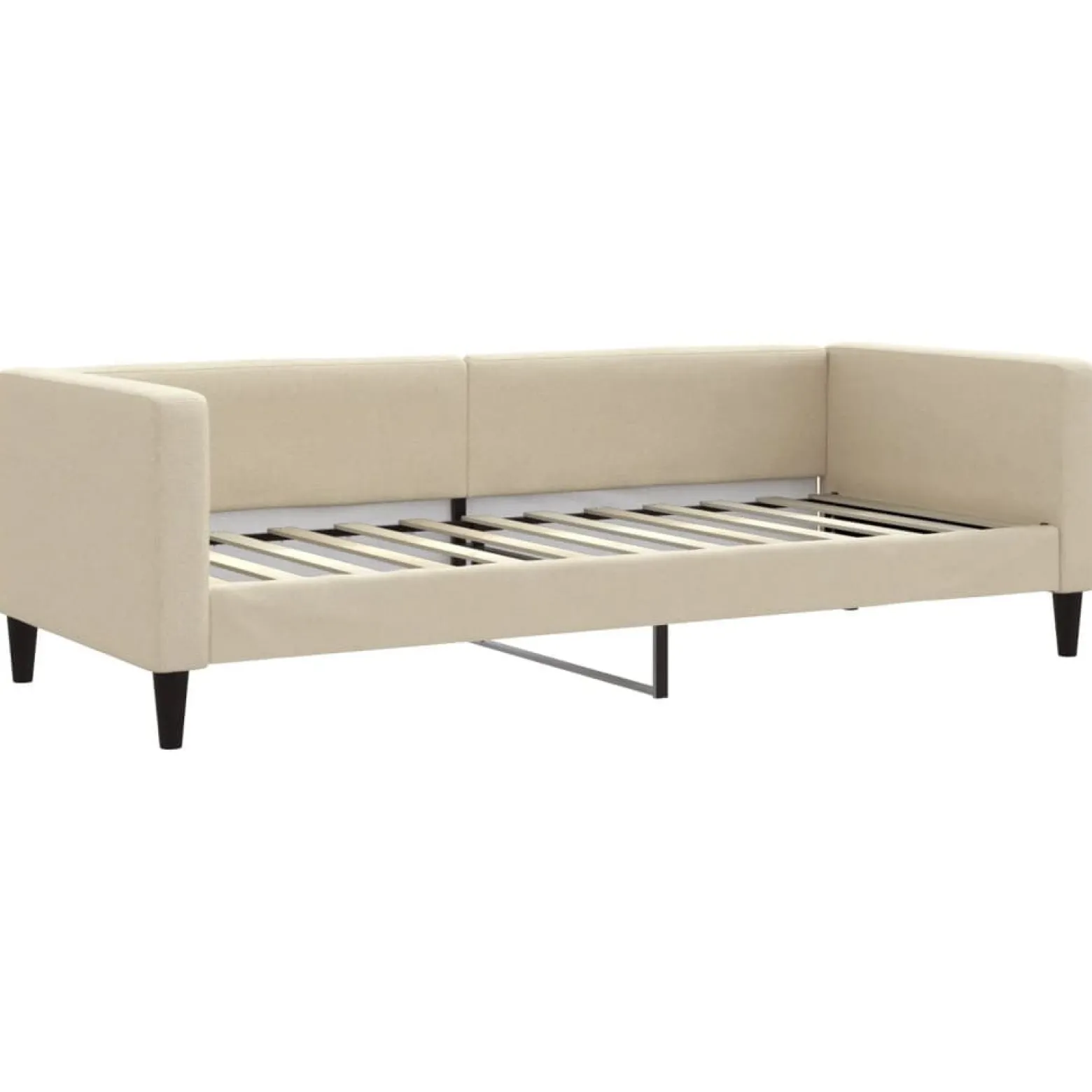 Łóżko kontynentalne z materacem kremowe do sypialni pokoju 80x200 cm