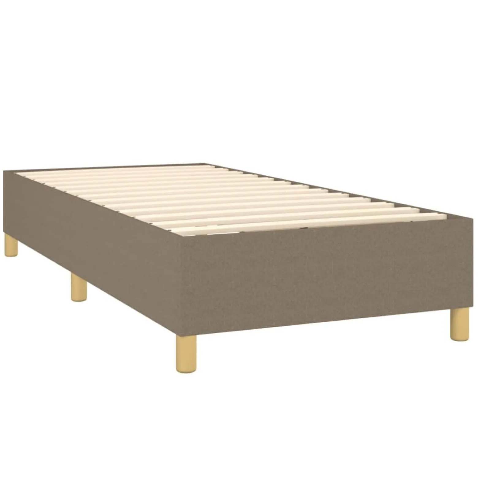 Łóżko kontynentalne z materacem taupe tkanina 90x190 cm