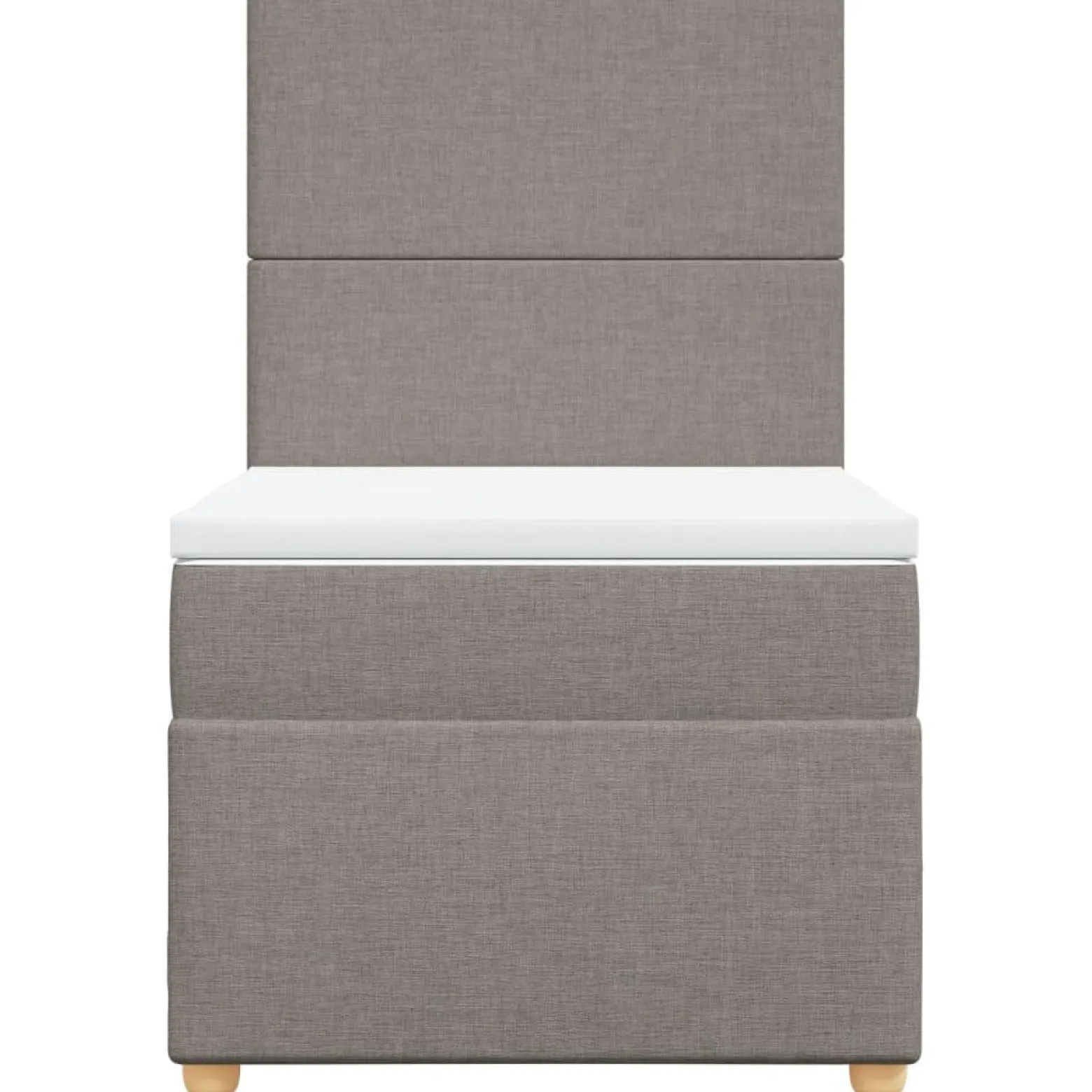 Łóżko kontynentalne z materacem, taupe, tkanina, 100x200 cm
