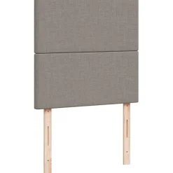 Łóżko kontynentalne z materacem, taupe, tkanina, 100x200 cm