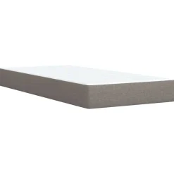 Łóżko kontynentalne z materacem, taupe, tkanina, 100x200 cm