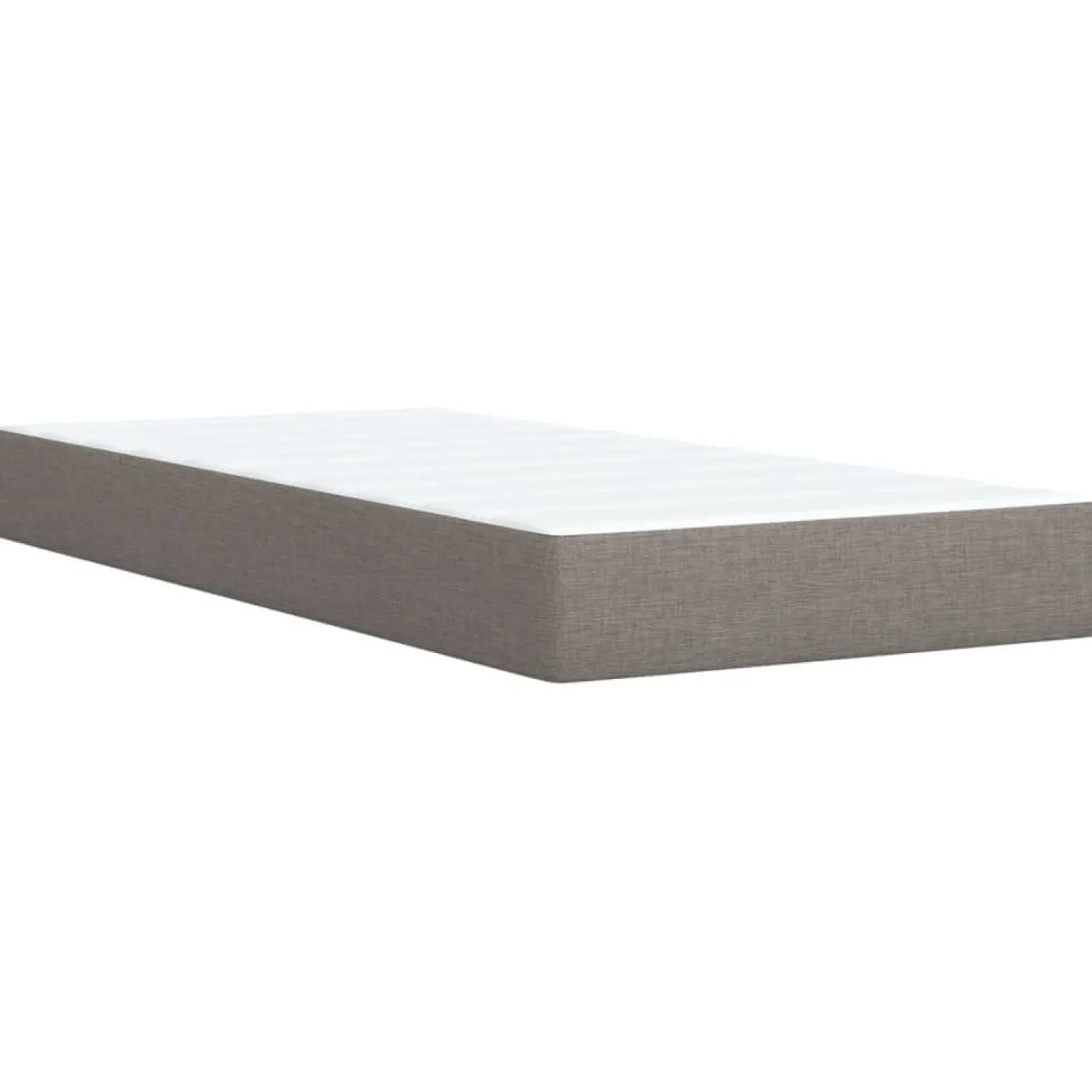 Łóżko kontynentalne z materacem, taupe, tkanina, 100x200 cm