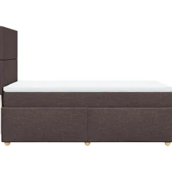 Łóżko Kontynentalne z Materacem Brązowe Do Sypialni Pokoju 100x200 cm