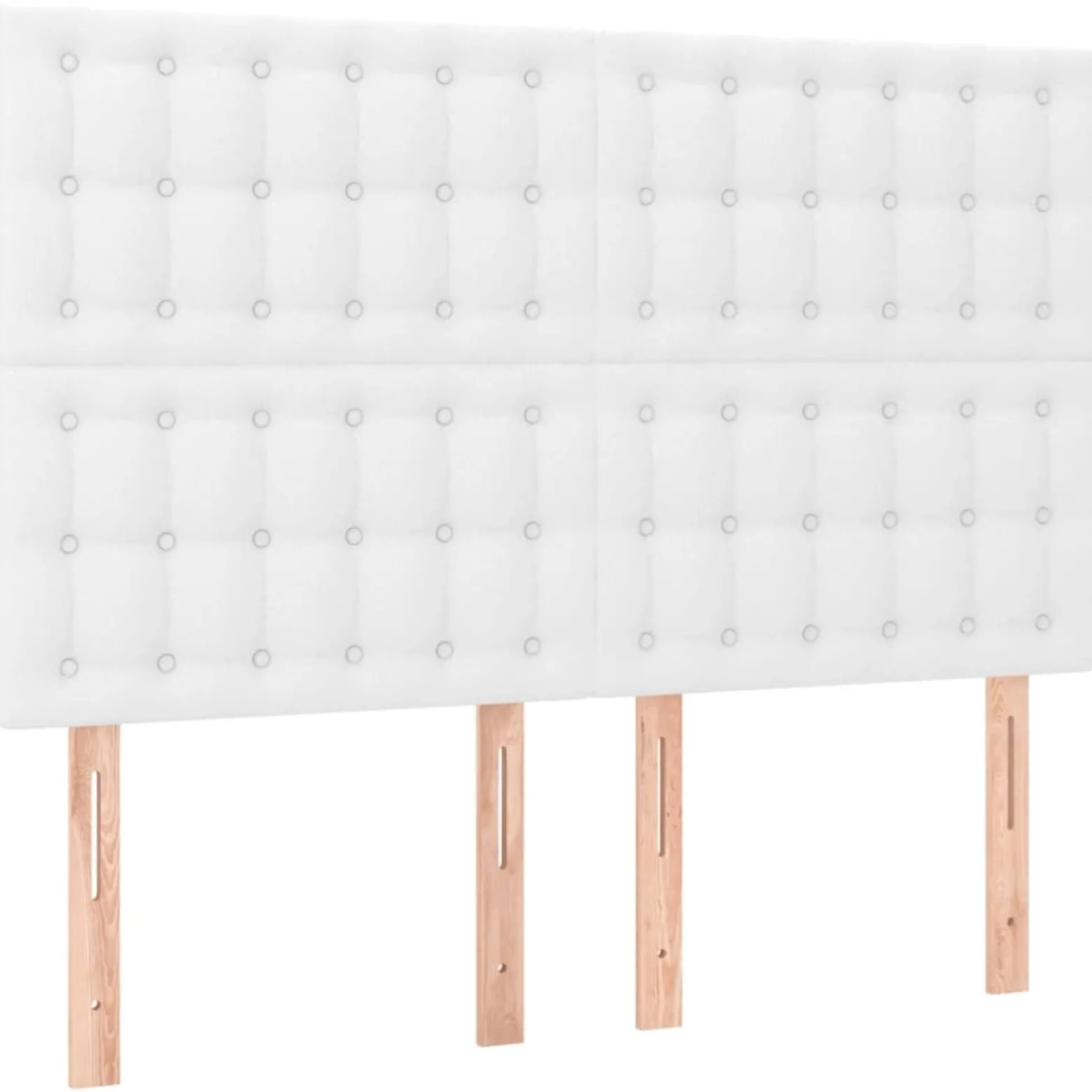 Łóżko kontynentalne z materacem białe ekoskóra 140x200 cm
