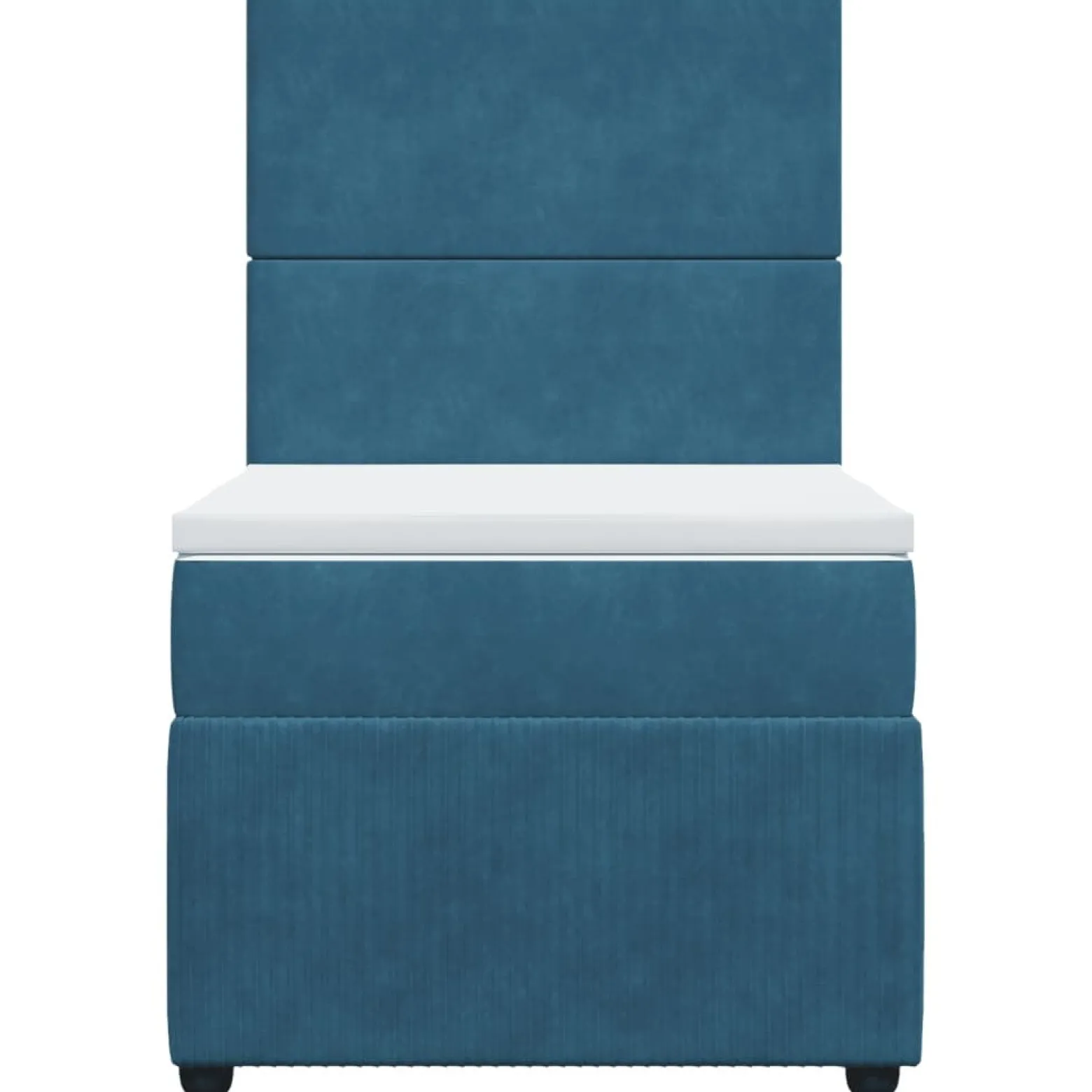 Łóżko kontynentalne z materacem niebieskie 90x200 cm aksamit