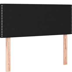 Łóżko kontynentalne z materacem, czarne, 120x200 cm, tkanina