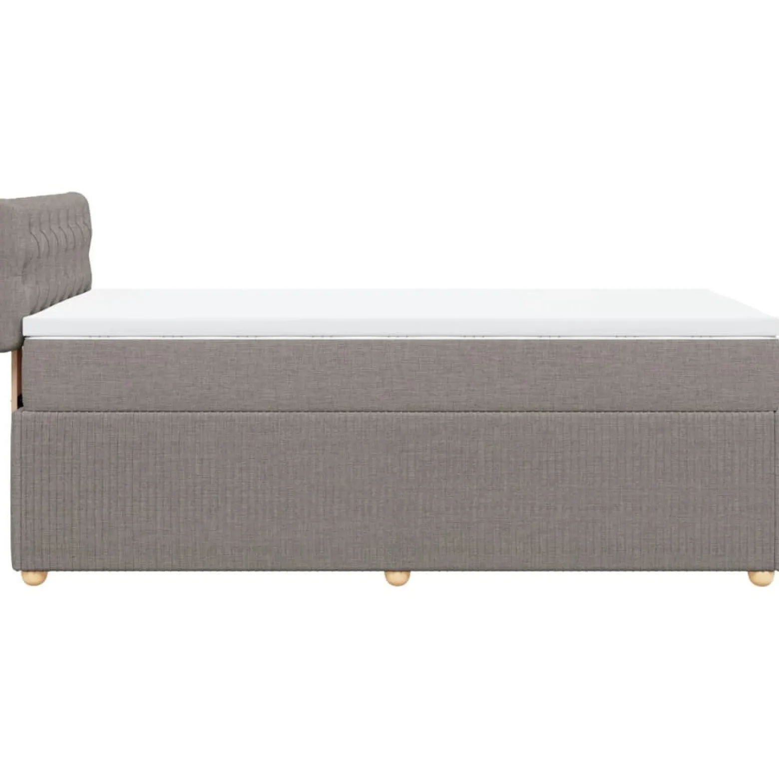 Łóżko kontynentalne z materacem taupe tkanina 80x200 cm