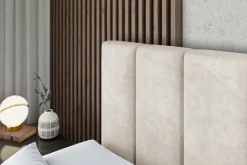 Łóżko kontynentalne z pojemnikiem, materacem i nóżkami BOXI1-FC 120x200 cm