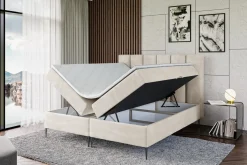 Łóżko kontynentalne z pojemnikiem, materacem i nóżkami BOXI1-FC 120x200 cm