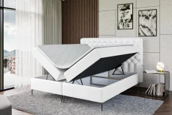 Łóżko kontynentalne z pojemnikiem, materacem i nóżkami BOXI8-FC 120x200 cm