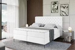 Łóżko kontynentalne z pojemnikiem, materacem i nóżkami BOXI8-FC 120x200 cm