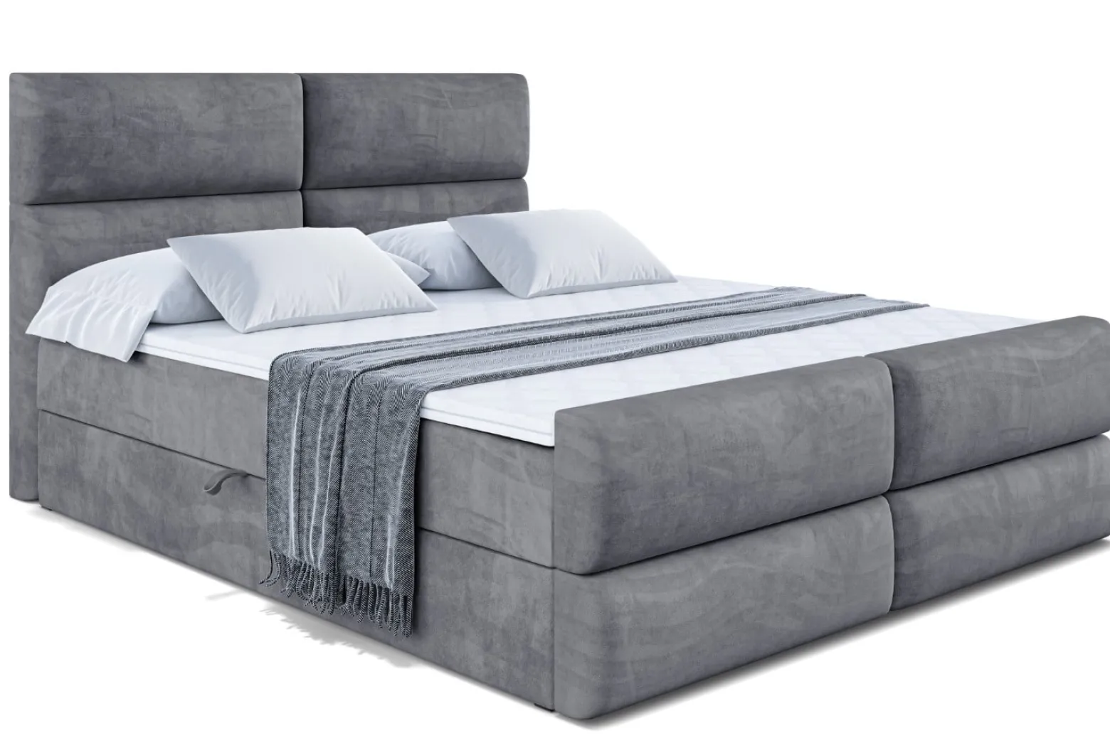 Łóżko kontynentalne z pojemnikiem BOXI3-Z - 120 x 200 cm